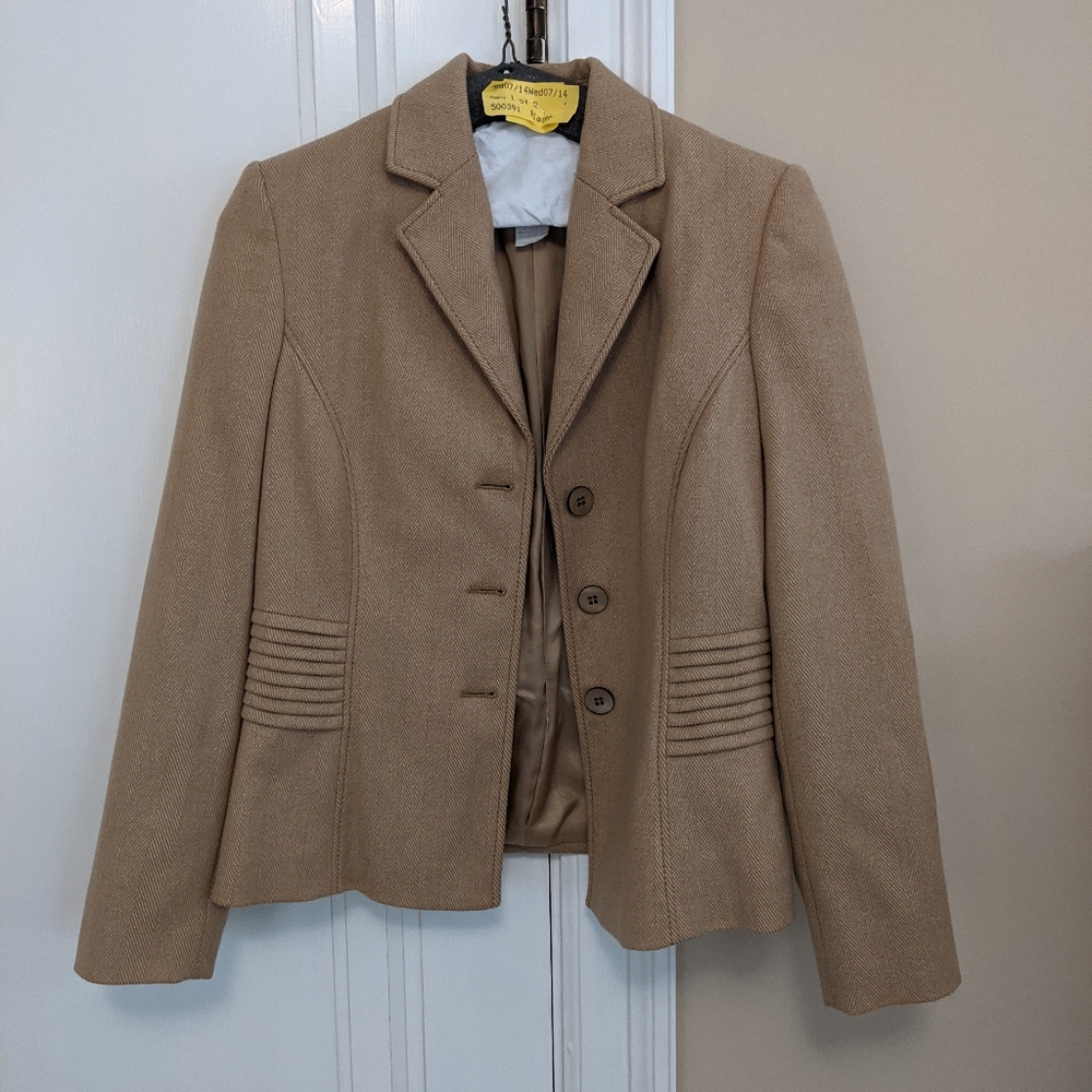 Les Copains Virgin Wool Beige Blazer sz 6